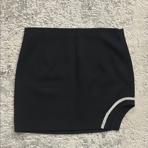 Black Mini Skirt with White Jewel Trim